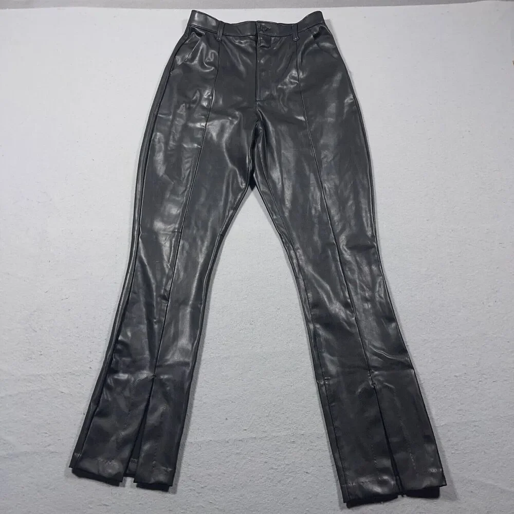 Abercrombie‎ & Fitch Curve Love Flare Skinny High Rise Vegan Leather Pants 29/8